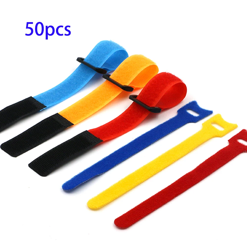 50pcs /100pcs Releasable Cable Ties Colored Plastics Reusable Cable ties Nylon Loop Wrap Zip Bundle Ties T-type Tie Wire