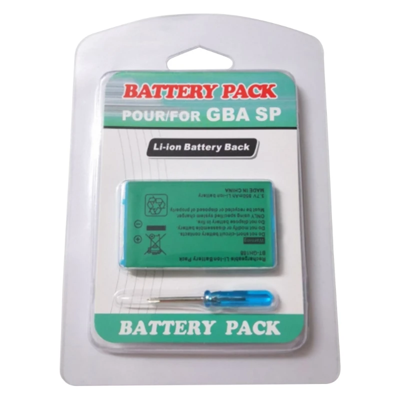 Rechargeable Battery 850mAh New Lithium-ion Battery Pack with Screwdriver for Game Boy Advance GBA SP