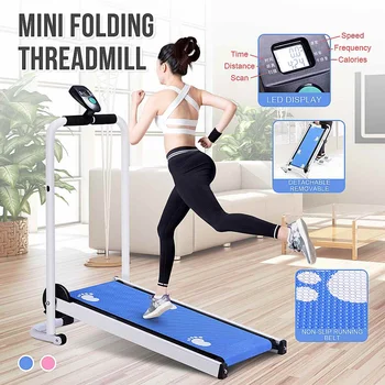 

Foldable Treadmill LED Display Jog Space Walk Machine Aerobic Sport Fitness Equipment No Floor Space Easy To Move
