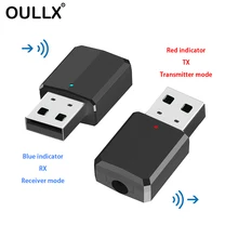 OULLX портативный мини 2в1 Bluetooth 5,0 передатчик приемник 3,5 мм AUX USB беспроводной стерео аудио адаптер для домашнего ТВ MP3/4 шт. автомобиля
