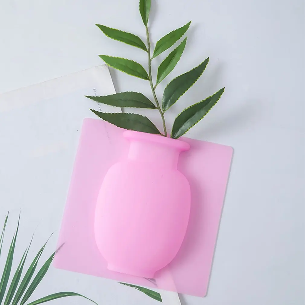 pink Волшебная стеклянная наклейка в виде вазы Волшебная силиконовая наклейка в виде вазы декоративная наклейка в виде вазы - Цвет: pink