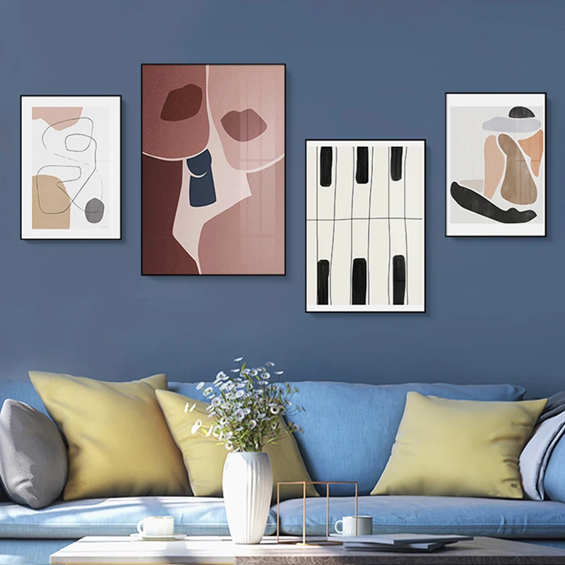 

Nordic Vintage Poster Figure Body Kiss Abstract Line Wall Art Print Canvas Painting Wall Pictures For Living Room Home Decor