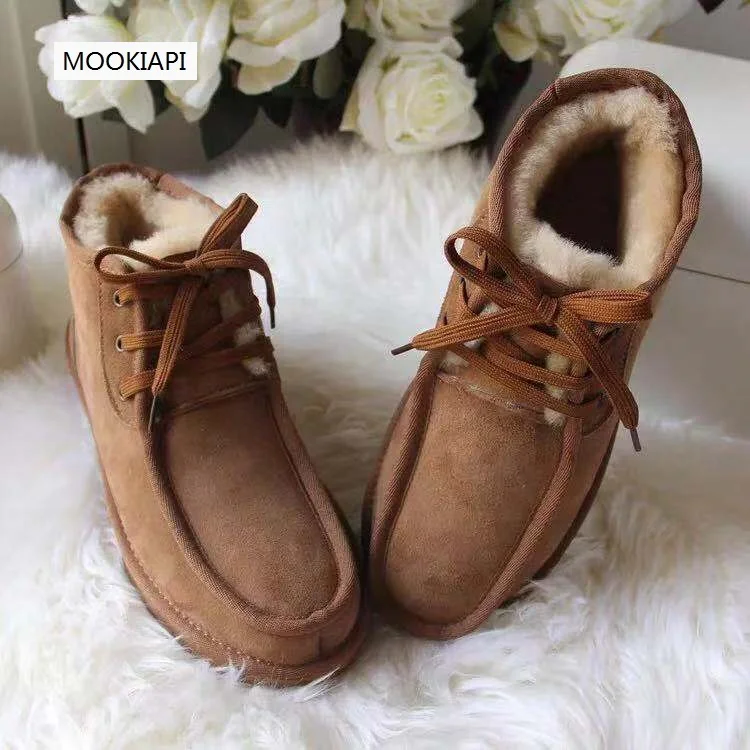 In, Europe's latest fashionable high-quality snow boots, real sheepskin, natural wool, women's shoes, free delivery