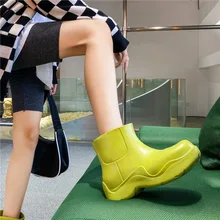 

2021 Brand Women Rain Boots Rubber Ladies Walking Non-slip Removable Waterproof Ankle Casual Thick Bottom Short Martin Boot S
