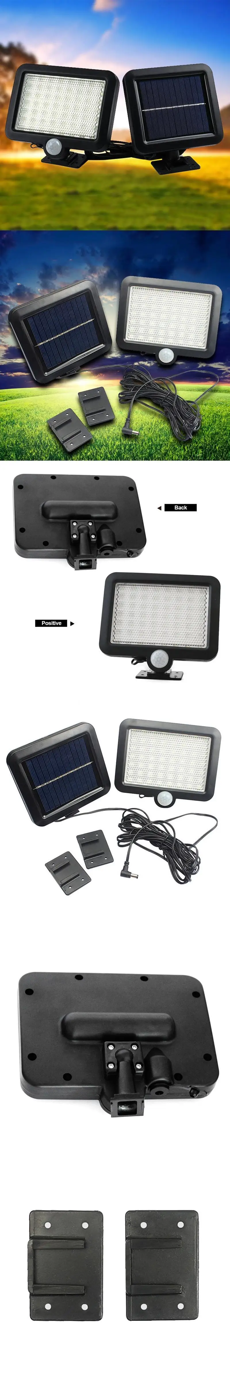 Солнечная энергия 56LED настенный светильник PIR датчик движения наружный охранный прожектор лампа