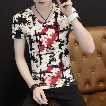 

Summer new women's street letter characters print loose short-sleeved T-shirt 6455