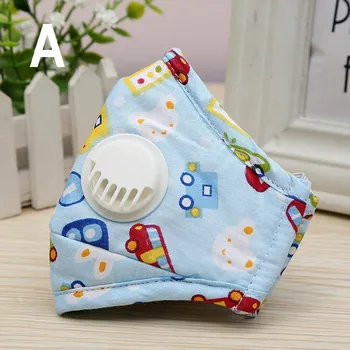 

Boys Girls Mask Reusable Face Kids Mouth Mask Anti-fog Haze Dust Pm 2.5 Cute Pattern Printing Mask With Breathable Valves #T5P