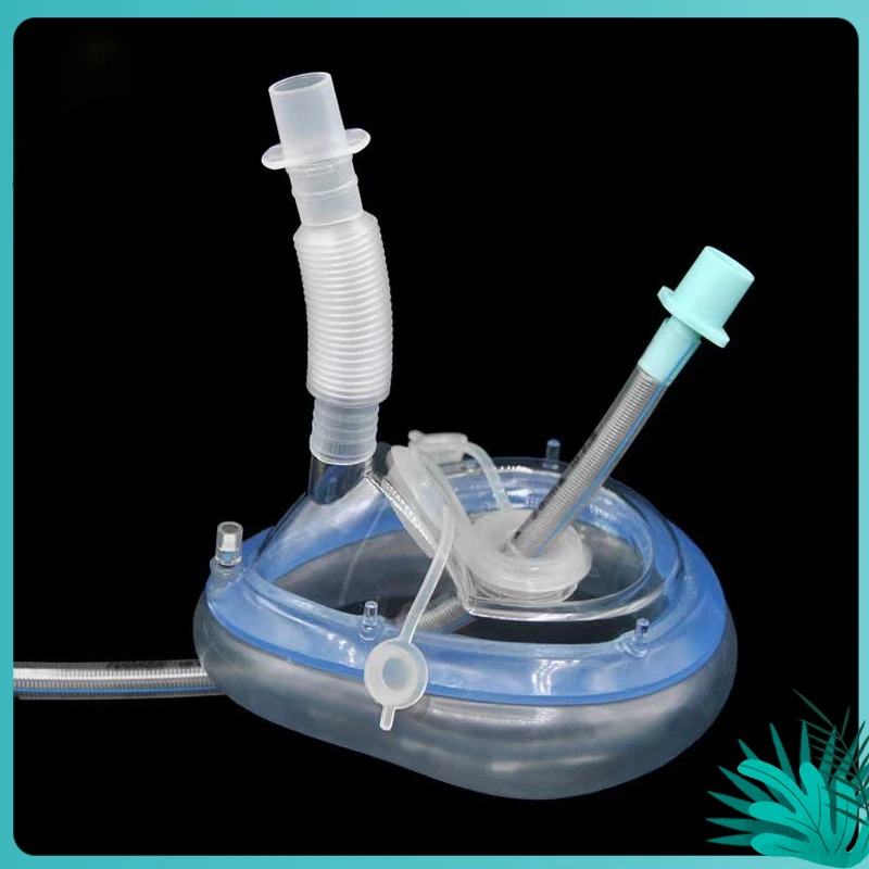 

2pcs Disposable Intubation Anesthesia Mask Medical Endoscope Mask with 2 Hole