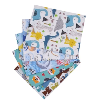 

Dinosaur Dog Cat Animals Printed 100% Cotton Child Fabric, Patchwork Cloth, DIY Sewing Quilting Bed Sheet Material For Baby