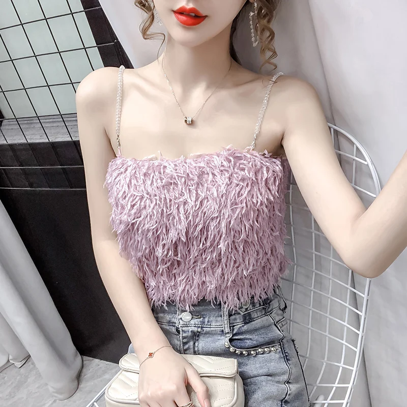 Fashion Women Tops Woman Tank Top Plus Velvet Woman Sleeveless Camisole Tops for Women Halter Top Elegant Ladies Thick Camis Tee