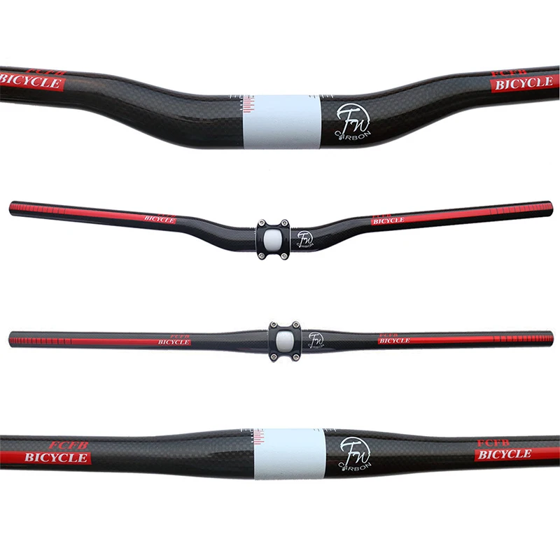 

Flat/Rise Carbon Fibre Bicycle Handlebar Ultralight 3K Glossy MTB Mountain Road Bike Handlebar 31.8*600-720mm Cycling Handlebar