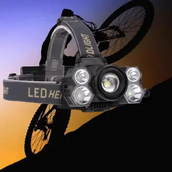 

10000 LM T6+XPE LED Headlamp 5-Mode Mechanical Zoom Flashlight for Camping