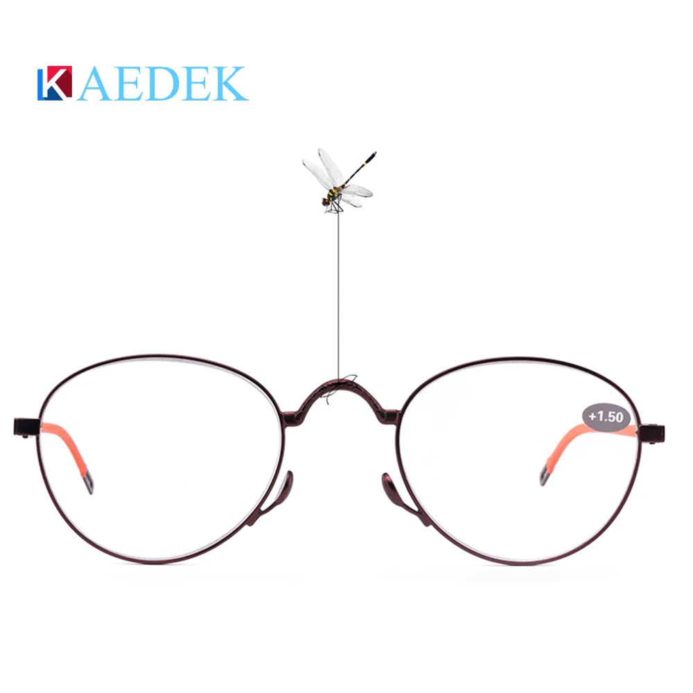 

KAEDEK Women Men's Reading Glasses Portable Mini Presbyopic Glasses Hyperopia Magnifying Diopter Eyewear Metal Hinge Vision Care