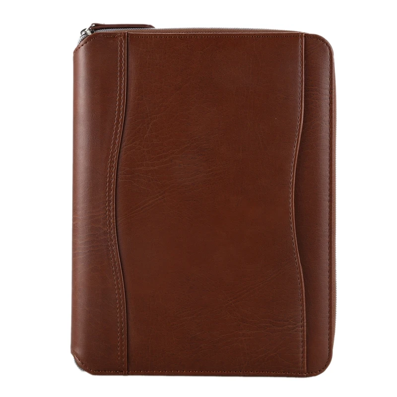 

Professional Folder Document Storage PU Padfolio Business Portfolio Holder Organizer with Zippered Closure Card Slot