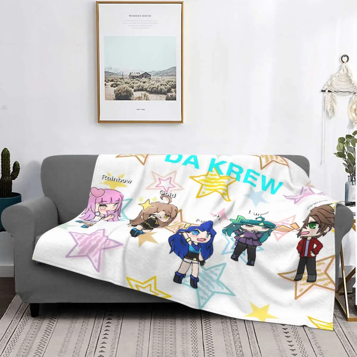 GachaLifeFunnehKrewGachaHoodyBlanketsForBedChildrenBedcover