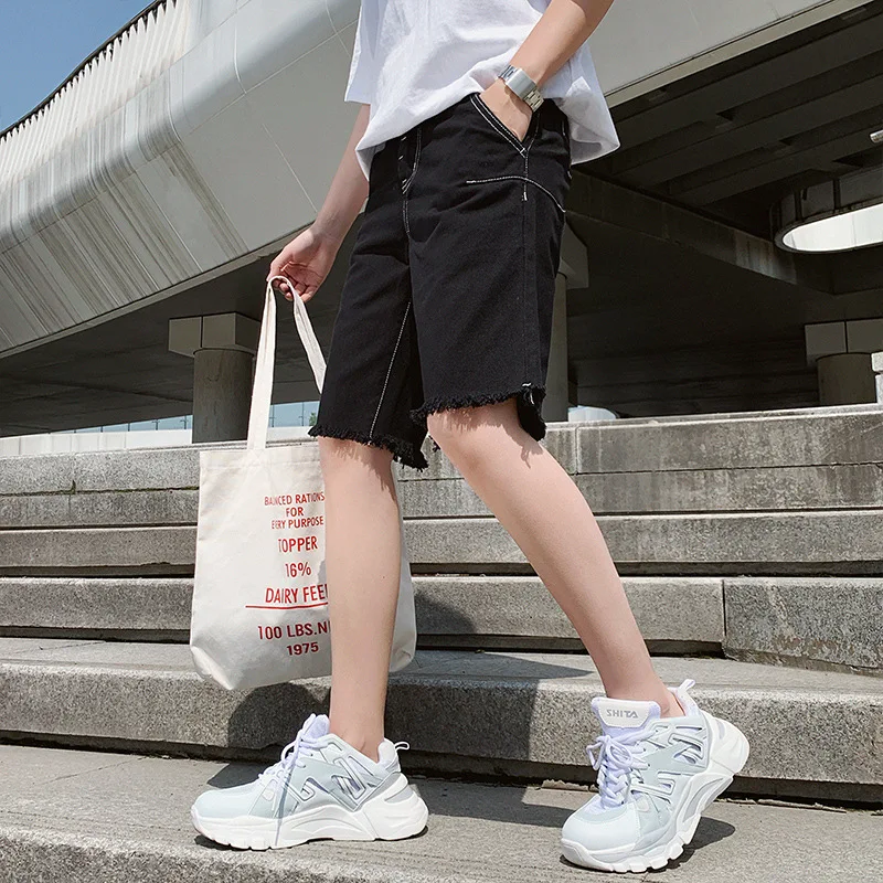Summer New Men's Leisure Stretch Ripped Short Jeans Fashion Casual Slim Fit Cotton Breathable Denim Shorts Male Clothes Summer New Men's Leisure Stretch Ripped Short Jeans Fashion Casual Slim Fit Cotton Breathable Denim Shorts Male Clothes