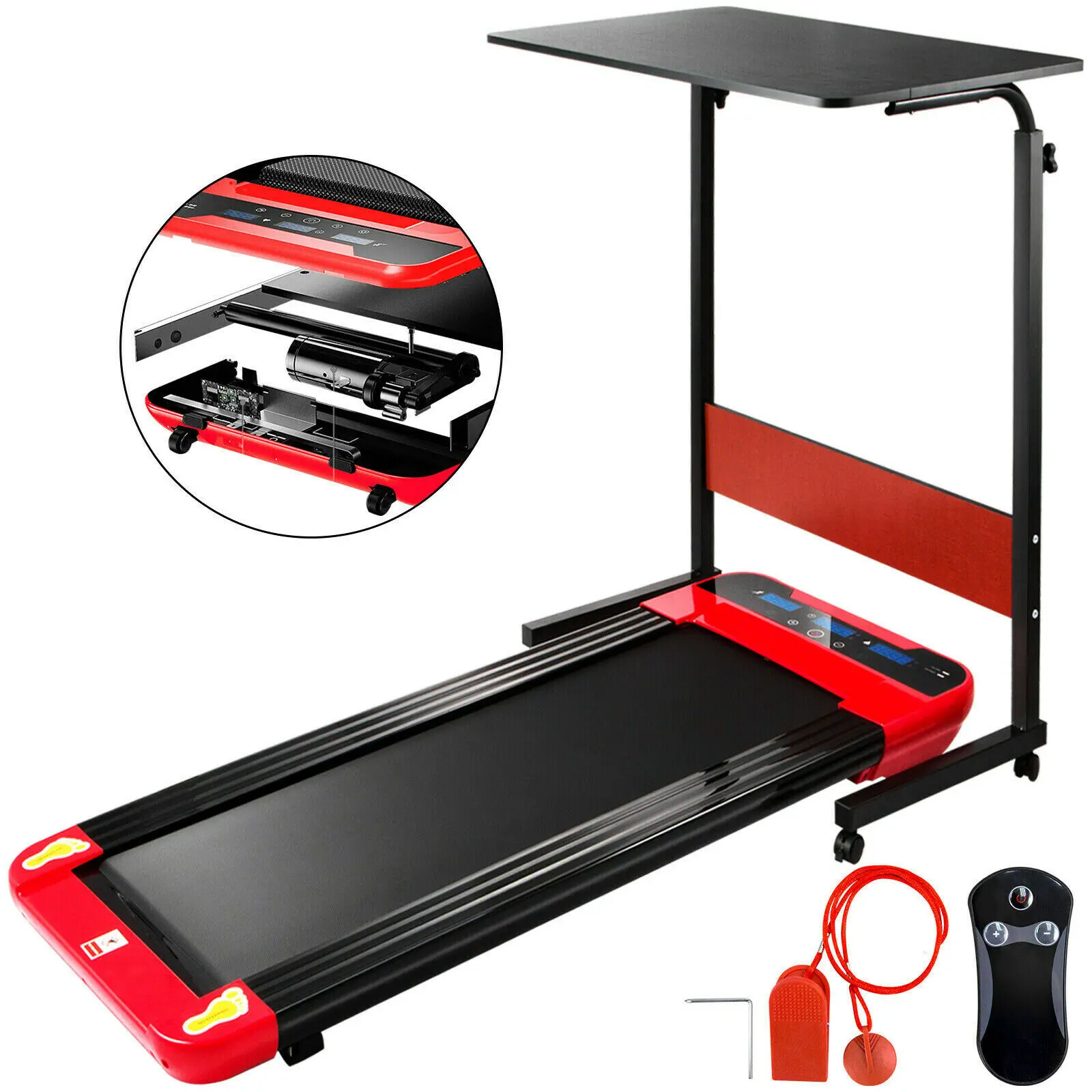 Smart Treadmill Under Desk W Adjustable Table Slim 350w Walking