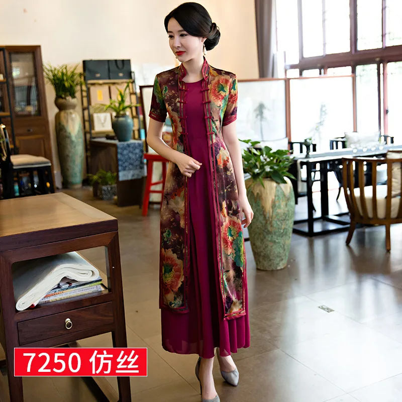 Элегантное китайское традиционное Qipao Восточное женское сексуальное свадебное платье атласное Cheongsam большого размера 3xl 4xl с цветочным принтом Vestidos