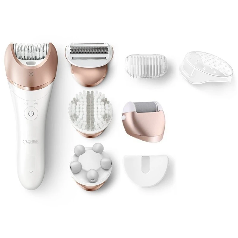Depiladora eléctrica potente 5 en 1 para mujeres, máquina de depilación en seco y húmedo, eliminador de vello facial y corporal femenino, recargable, 100-240v