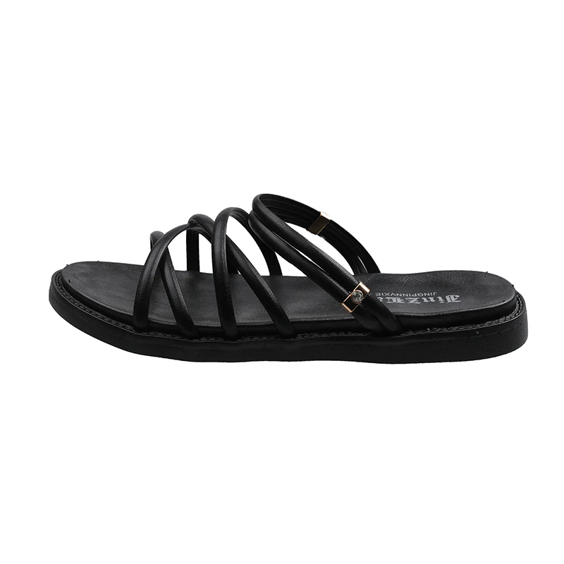 MIYEDA Summer Sandals Women Ankle-Wrap Slip-On Leisure Beach Vocation Sweet Girl Thin Strap Fashion Female Slippers