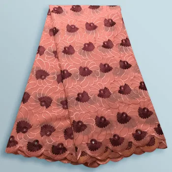 

African Cotton Swiss Voile Lace Fabric High Quality With Stones Swiss Voile Lace In Switzerland Tulle Lace Fabric For Men SX562
