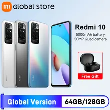Global Version Xiaomi Redmi 10 64GB/128GB New Smartphone 50MP AI quad camera 90Hz FHD Display MediaTek Helio G88 Octa Core