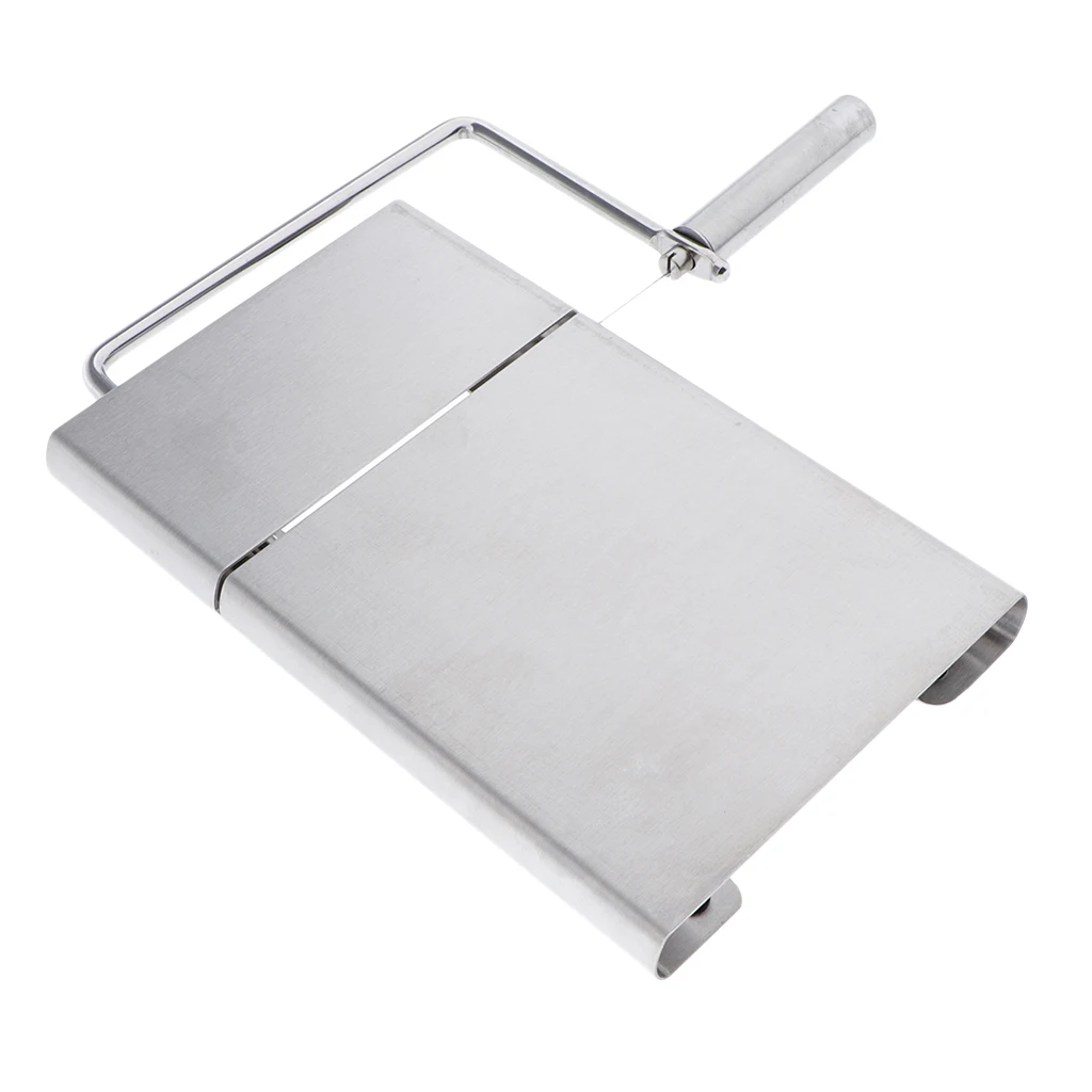 Stainless Steel Soap Cutter Cutting Tools Rectangle Loaf Mould with Wire Slicer for Craft Soap Making, Silver