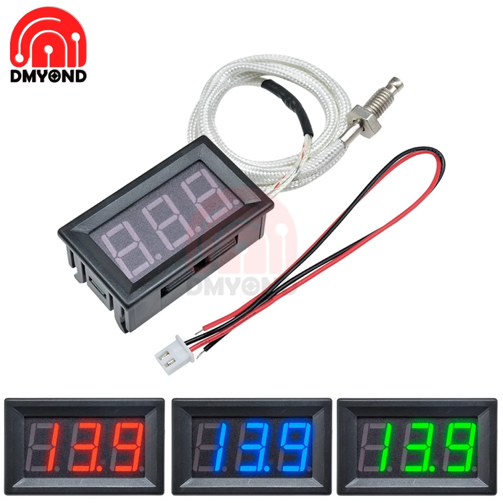 Digital tube LED Display Thermometer DC 12V Temperature Meter K-type M6 Thermocouple Tester -30~800 Degree thermograph