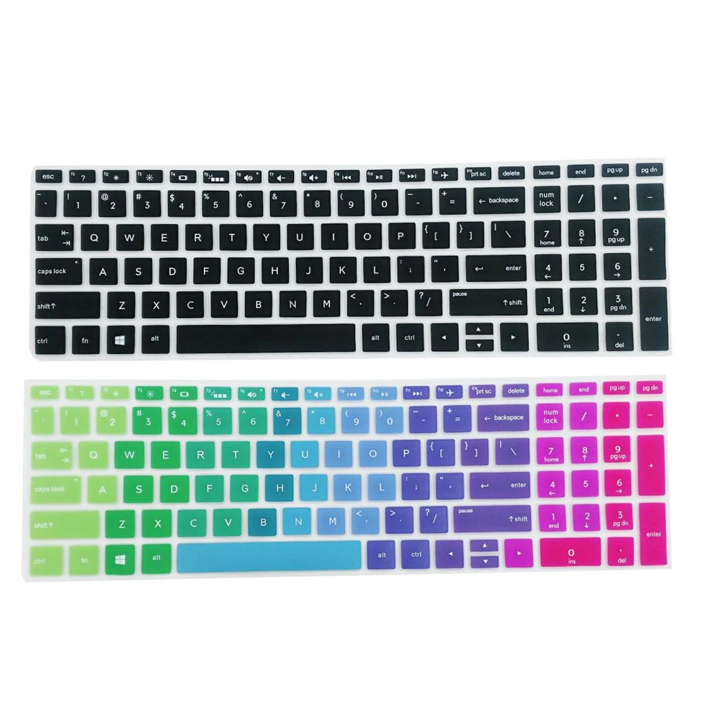 

Waterproof Rubber Keyboard Cover Protector For HP 15.6 inch BF Black+Rainbow