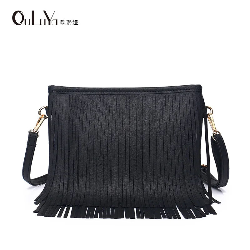 

Thin Tassel Bag Autumn And Winter Crossbody Bag Guangzhou Soft Leather Small Shoulder Bag WOMEN'S Bag