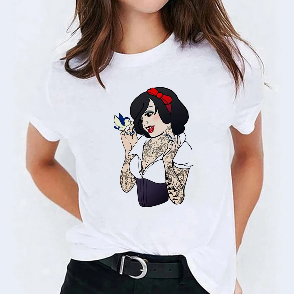 

Cartoon Female T-shirt Disney Princess Snow White Fashion T Shirt Women Tee Snow White and the Seven Dwarfs Ulzzang Tshirt
