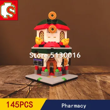 

In Stock Sembo Mini Street View Series Casual Pharmacy Boys And Girls Assembly Roy Gift Moc Model Building Blocks 145PCS 601064