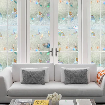 

Square Circle Translucence Glass Film Static Cling Refraction Hot-Sale Privacy Protection UV-Proof Rotproof Window Door Decor