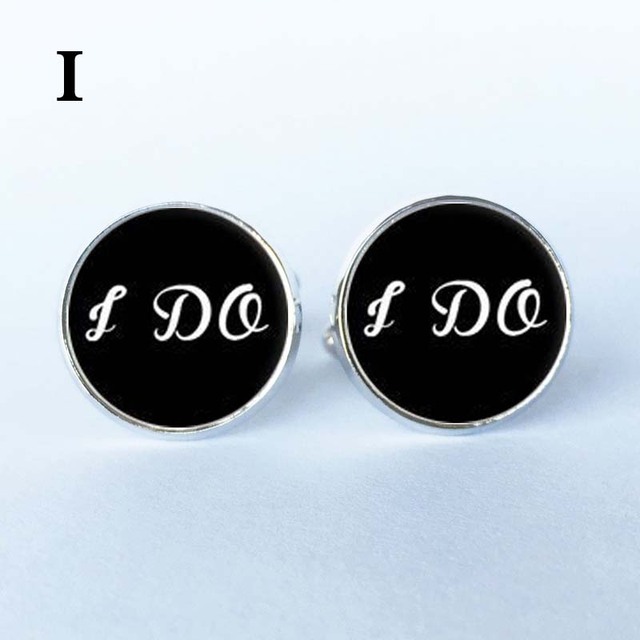 Round Black Cufflinks Clip Shirt Cuff Link Button Bride Best Man Groom Usher Father of the Groom Bride for Wedding Party