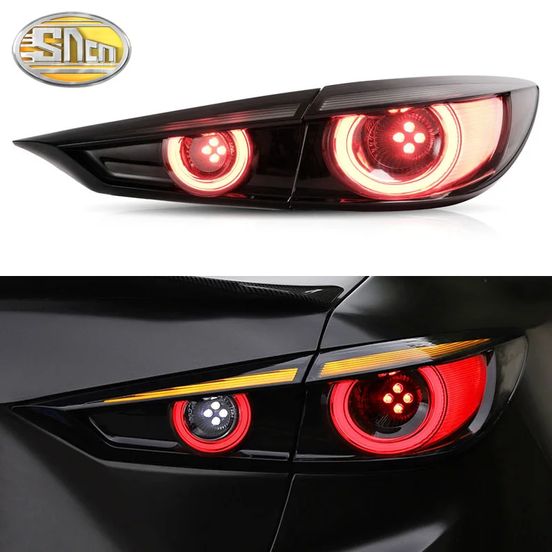 Rear Running Light + Brake + Reverse + Dynamic Turn Signal Light Car LED Tail Light Taillight For Mazda 3 Axela Sedan 2014-2018