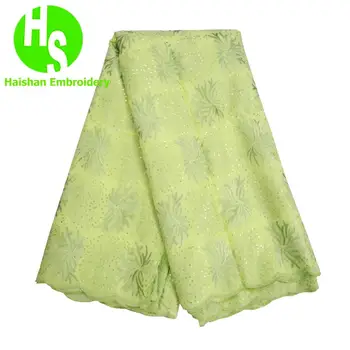 

HS Green Latest African Laces 2020 High Quality Latest African Laces French Lace with Sequins 2019 African Wedding Lace