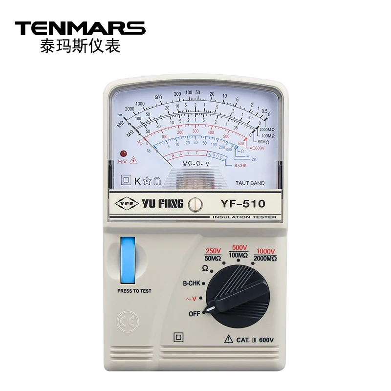 

Tenmars YF-510 Pointer Type High Resistance Meter Insulation Tester