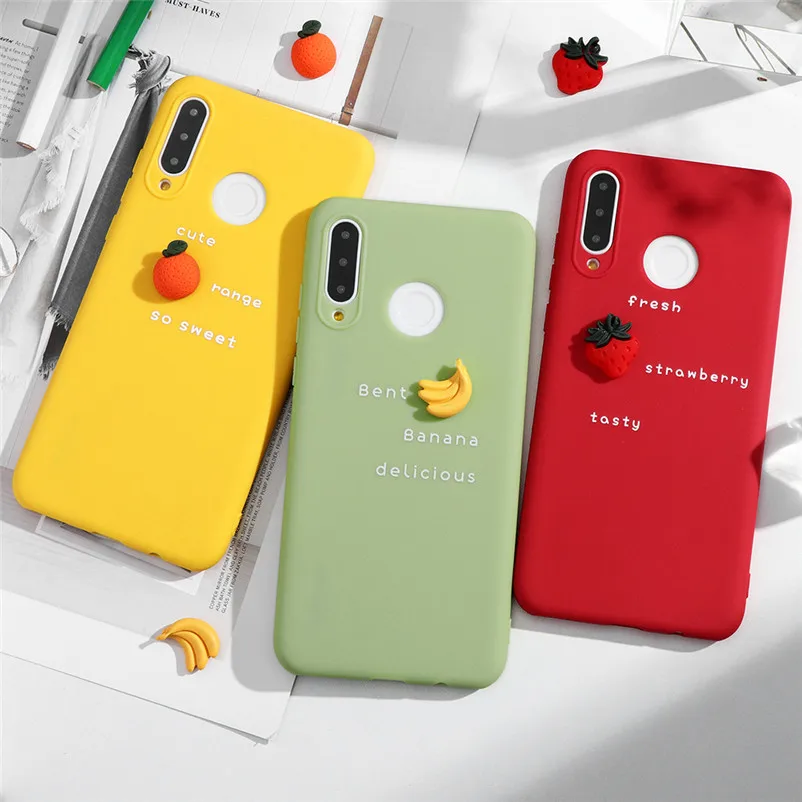 3D милый чехол с фруктовым принтом для Huawei P20 Lite P30 P8 P9 P10 Mate 30 10 20 Pro 2017 P Smart 2019 Nova 3 3i
