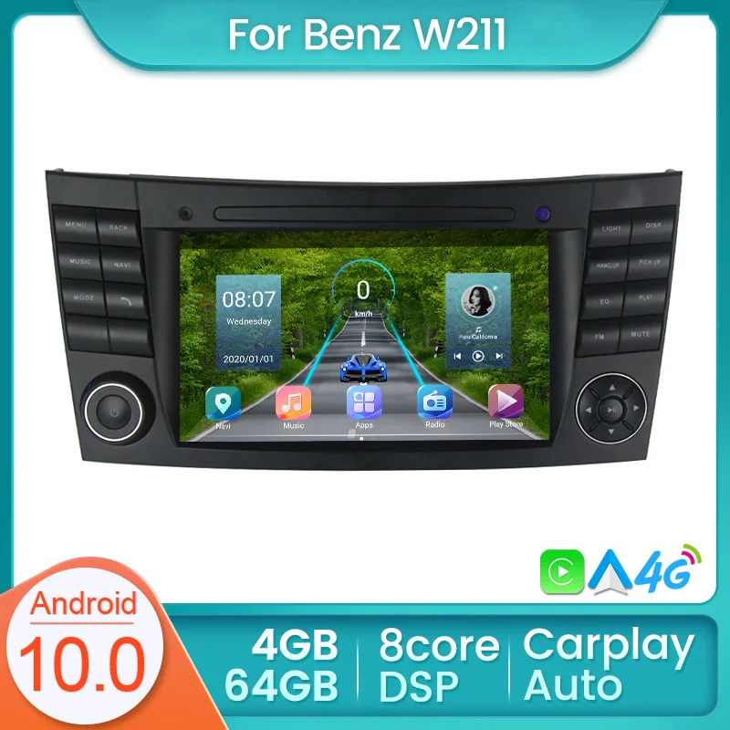 Автомагнитола 2 DIN Android 10 для E-Class W211 Mercedes Benz CLK G-Class W463 CLS W219 стерео навигация аудио