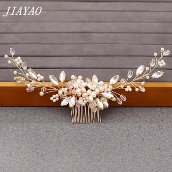 

Pearl Rhinestone Hair Comb Headband Women Hair Jewelry Golden Ladies Hair Comb Bridal Hair Accessories Headpiece Headband