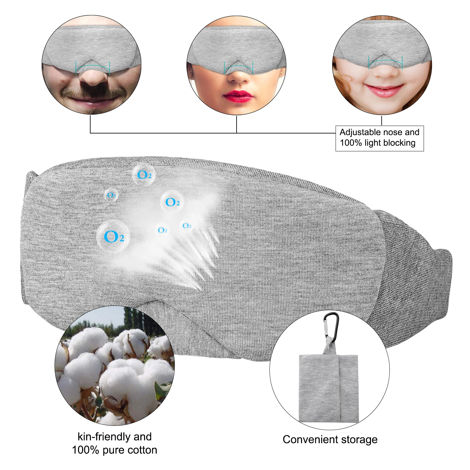 

Relieve Fatigue Eye Light Blocking Mask Cotton 3D Sleeping eye mask Travel Rest Aid Light Blocking Eye Mask Cover