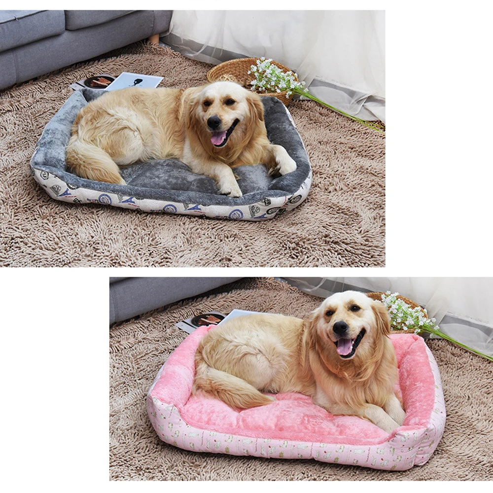 Kennel Dog Bed Mat Waterproof Bottom Puppy Fleece Mat Plush Bed House Nest Washable Mattress For Small Medium Large Dog 2XS-2XL
