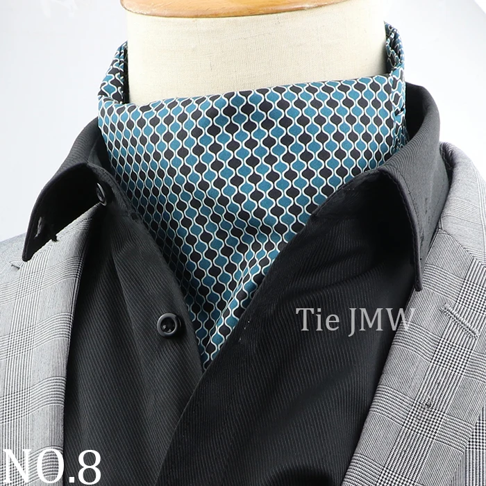 Männer Vintage Floral Paisley Gestreifte Krawatte Formale Hochzeit Krawatte Ascot Scrunch Selbst Britischen Gentleman Polyester Weiche Krawatte Geschenk – Detail 8