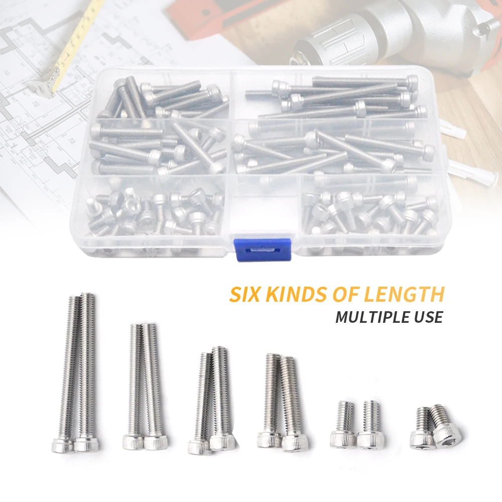 

Набор винтов из нержавеющей стали с шестигранным углублением, 100 шт.