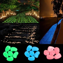 100 шт./пакет в темное время суток искусственные светящиеся галька аквариум аквариумный, декоративный садовые украшения для дорожек сияющий камень