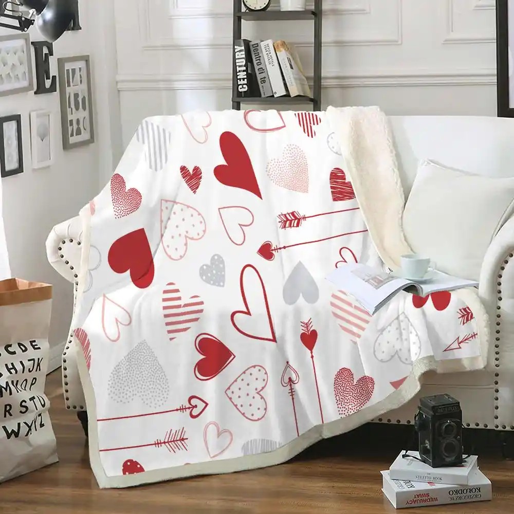 Valentinstag Decke Liebe Sherpa Fleece Decke Fur Frau Herz Weichen Flauschigen Decke Paar Dunne Quilt Decken Blankets Aliexpress