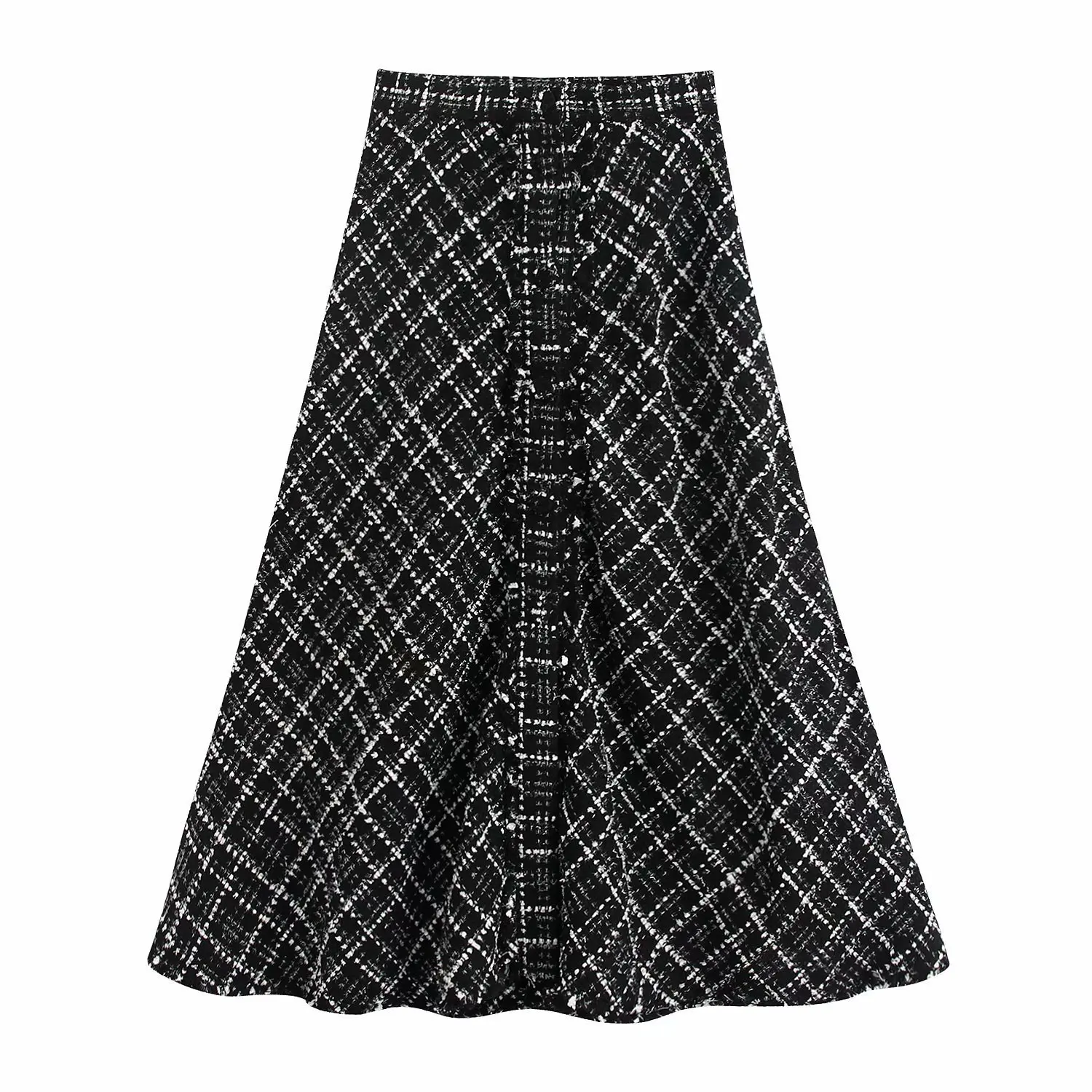 

V2994-Western Style WOMEN'S Dress 2020 Autumn & Winter New Style High-waisted Metal Color Line Tweed Skirt