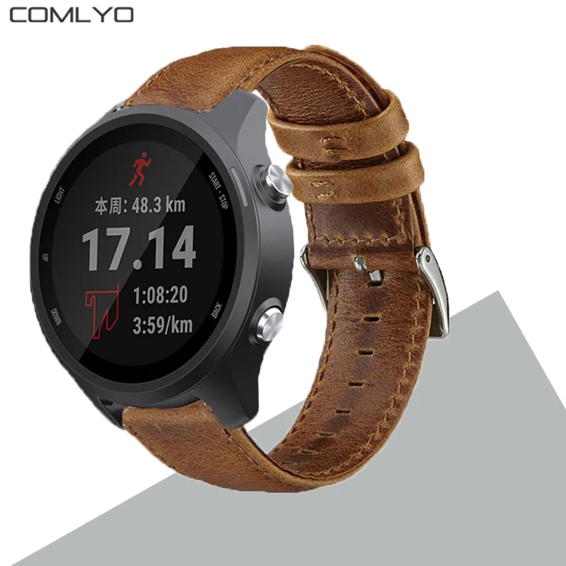 Браслет кожаный 20 мм для смарт часов Garmin CAME Forerunner 645 245 Vivoactive 3|Смарт-аксессуары| |