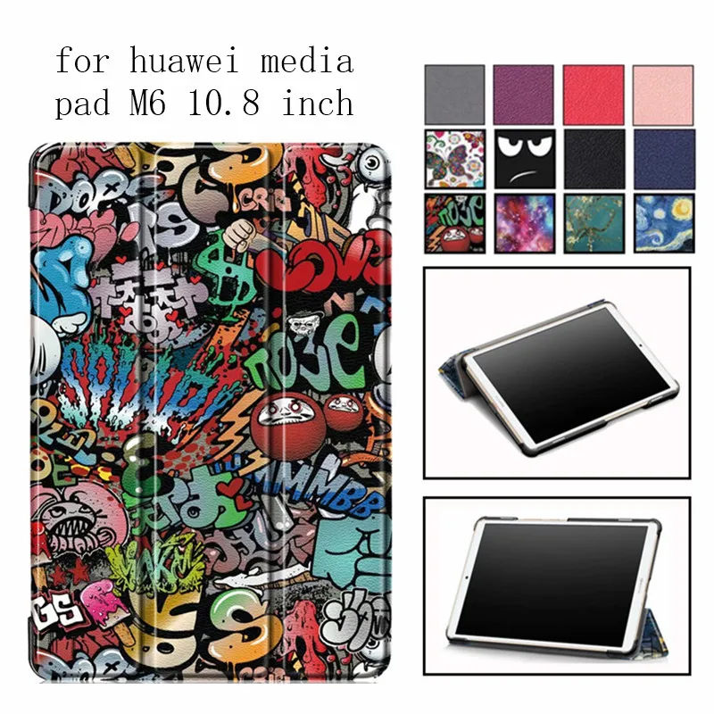 

Case for Huawei mediapad M6 10.8" PRO SCM-AL09/W09 tablet case Colorful printed case for Huawei Mediapad M6 10.8 2019 magnetic