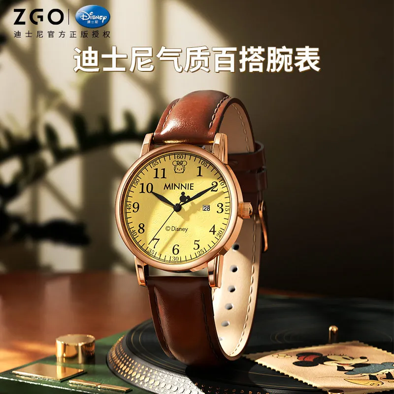 

Disney 2020 New Authentic Retro Quartz Watch Female Student Exam Waterproof Luminous Niche Trend Fashion Girl Gift